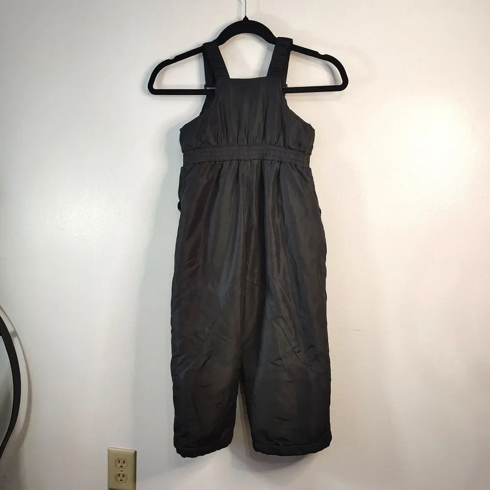 ZeroXposur Kids Black Bib Overall Snow Pants Sz 4 Boys Girls Unisex Adjustable